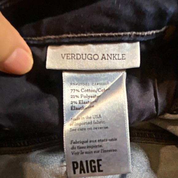 Paige Verdugo Ankle mid-rise blue jeans size 32 - Picture 6 of 7